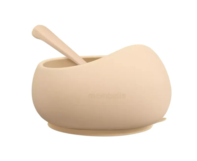 MOMBELLA SKÅL MED SUGEPLATE - LYS BRUN