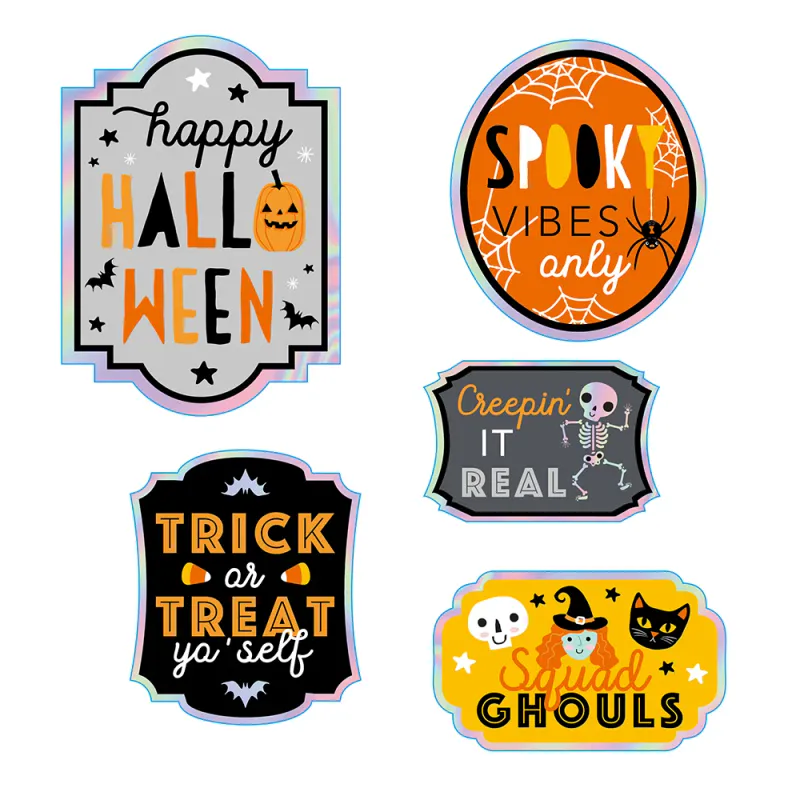 HALLOWEEN BOTTLE STICKERS 5-P